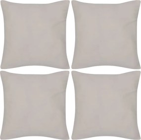 vidaXL 4 db pamut párnahuzat 40 x 40 cm bézs