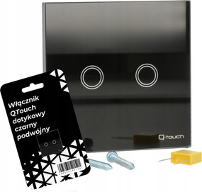 QTouch érintőkapcsoló fekete dupla üveg Xy