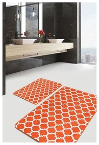 Narancssárga bársony fürdőszobai kilépő szett 2 db-os 60x100 cm – Mila Home