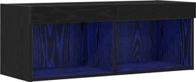 vidaXL TV szekrény garnitúra Fekete tölgy 80 x 30 x 30 cm Faanyag