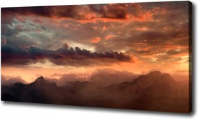 Vászonkép Naplemente hegyek 100x70 cm