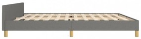 sötétszürke szövet ágykeret matrac nélkül 200 x 200 cm
