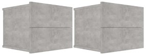 2 db betonszürke szerelt fa éjjeliszekrény 40 x 30 x 30 cm