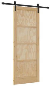Csúszóajtó Természetes és fekete 83 x 211 cm