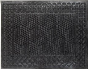 Lábtörlő ajtóhoz gumi téglalap alakú rayas 55 x 41 cm fekete sötét