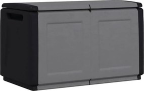 vidaXL sötétszürke-fekete kerti tárolóláda 96 x 53 x 57 cm 230 L
