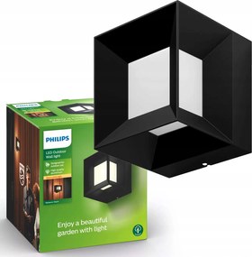 Kerti Led fali lámpa Parterre 8W 2700K IP44 fekete Philips