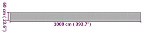 négyszögletű természetes bambusz szőnyeg 60 x 1000 cm
