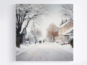 Poszter Lengyel Város Alföld Utca Tél Hó Fagy 40x40