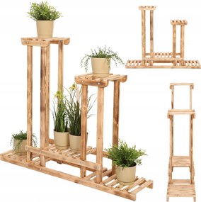 Virágágyás álló magas virágtartó állvány fa könyvespolc többszintes öko