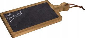 Fa vágódeszka levehető kávés pala tálcával 30x12,5x1,5