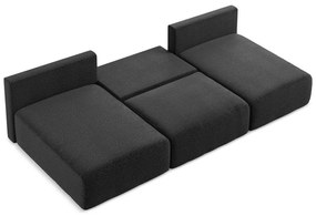 Fekete kinyitható-tárolóhelyes sarokkanapé Kalena – Makamii