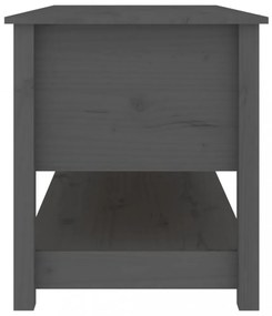 szürke tömör fenyőfa dohányzóasztal 102 x 49 x 55 cm