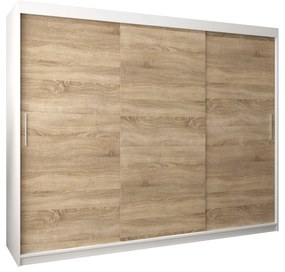 Ruhásszekrény 250 cm Toki (matt fekete + szonoma tölgy). 1064862