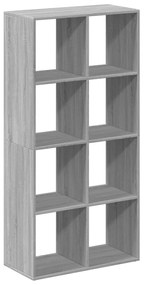 szürke sonoma szerelt fa elválasztó könyvespolc 69,5x29x137,5cm