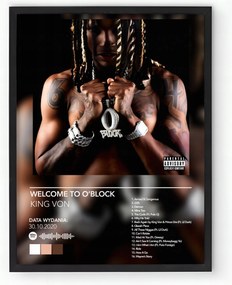 Poszter keretben Album King Von Welcome To O'Block 20x30 cm Ajándék ötlet