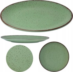 Desszerttányér kerek desszertes reggeliző tányér 21 cm zöld porcelán