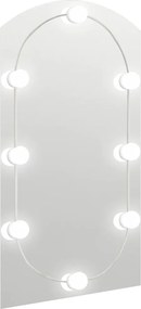 vidaXL ívelt üvegtükör LED-lámpákkal 90 x 45 cm