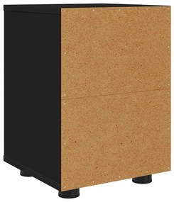 vidaXL Éjjeliszekrények fiókkal 2 pcs Fekete 30,5 x 30 x 43 cm Faanyag