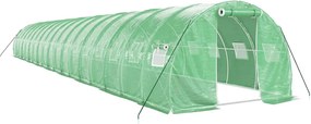 vidaXL zöld acélvázas melegház 54 m² 18 x 3 x 2 m
