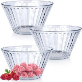 3x Salátatálak Kis üvegtálak Nyersanyagok Snackek Desszertek Fagylaltok