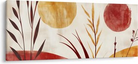 Kép - Növények és körök (120x50 cm)