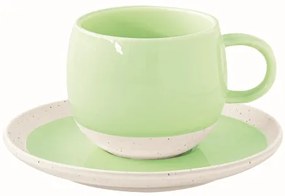 Porceláncsésze+alj, 250ml, Pastel &amp; Trend Green