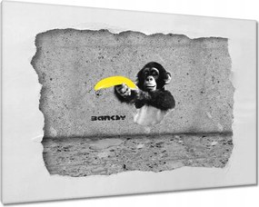 Festmények 120x80 Banksy Banán Majom
