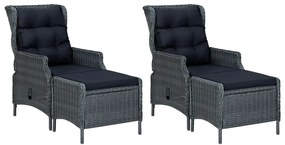 vidaXL 7 részes sötétszürke kerti étkezőgarnitúra