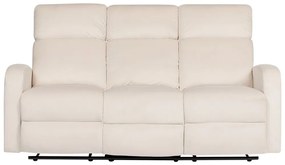 Háromszemélyes fehér bársony manuálisan állítható támlájú kanapé VERDAL Beliani