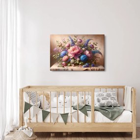 Kép - Asztal tele virágokkal (90x60 cm)