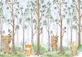 Fotótapéta gyerekeknek Erdő Állatok Flizelin Ragasztó Ajándék 415 x 290