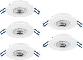 Eglo 300185 - 5 darabos LED beépíthető mennyezeti lámpa GEDREZ LED/4,9W/230V átm. 9 cm fehér