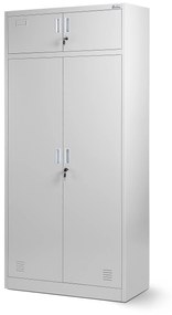 Fém öltözőszekrény BORYS, 900 x 1850 x 500 mm, szürke