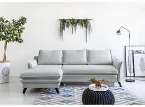 Charming Charlie világosszürke kinyitható sarokkanapé, bal oldali - Miuform