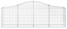 4 db íves horganyzott vas gabion kosár 200x30x60/80 cm