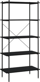 vidaXL fekete 5 szintes polcrendszer 80x40x163 cm