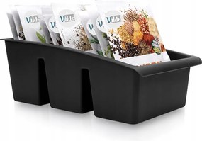 Fűszertartó Tasak Tároló Fiók Fekete Állvány