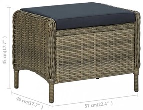 2 részes barna polyrattan kerti ülőgarnitúra párnákkal