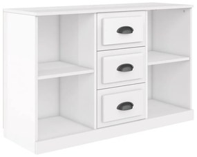 magasfényű fehér szerelt fa tálalószekrény 104,5x35,5x67,5 cm