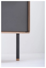 Fekete-natúr színű tölgyfa magas komód 60x100 cm Fina – Gazzda