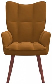 barna bársony pihenőfotel