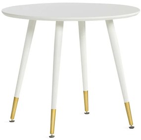 Asztal Charleston 258Fehér, Sárgaréz, 75cm, Közepes sűrűségű farostlemez, Fém