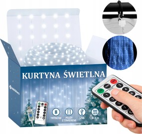 Led Fényfüggöny 3x3 Karácsonyi Lámpák 300 Led Karácsonyfa Hideg Füzér