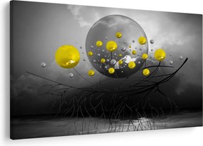 Kép- sárga absztrakt gömbök (90x60 cm)