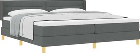 vidaXL Boxrugós ágy matracmal Sötétszürke 200 x 200 cm Poliészter
