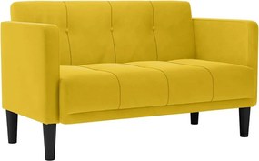 vidaXL sárga bársony loveseat kanapé 111 cm