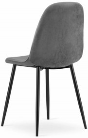 AKCIÓ sötétszürke bársonyszék COMO fekete lábakkal II. osztály