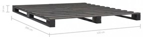 szürke tömör fenyőfa raklap ágykeret 120 x 200 cm