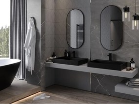 Mexen Loft fürdőszobai ovális tükör 100 x 50 cm, fekete keret - 9851-100-050-000-70